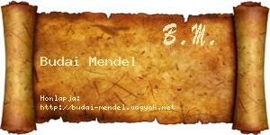 Budai Mendel névjegykártya