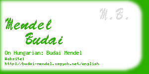 mendel budai business card